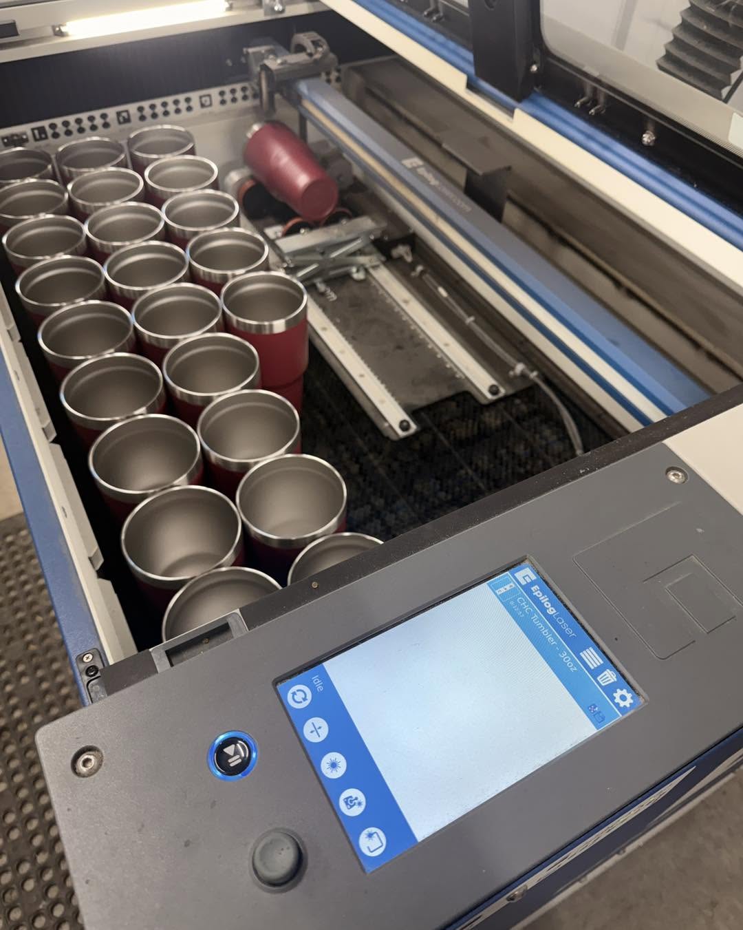 Laser engraver with tumblers